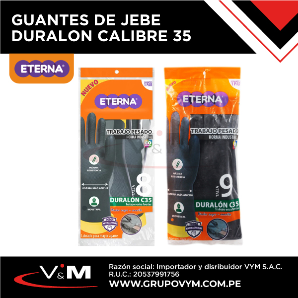 Guantes de jebe DURALON calibre 35 – ETERNA