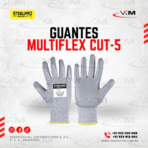 Guante multiflex cut-5 gris - STEELPRO