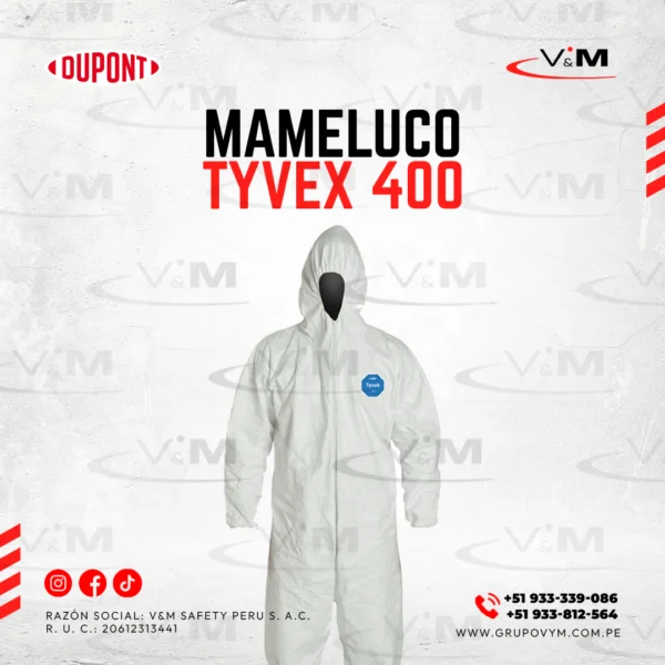 Mameluco tyvek 400 descartable con cubre botas - DUPONT