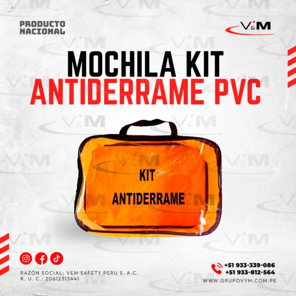 Mochila kit antiderrame PVC naranja - PRODUCTO NACIONAL