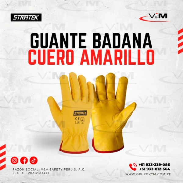 Guante de Cuero Badana Amarillo - STRATEK