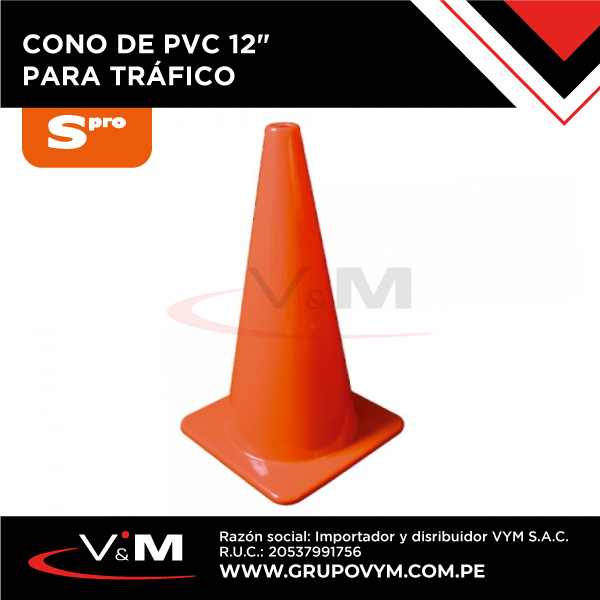 Cono de PVC para tráfico de 12″ – SPRO