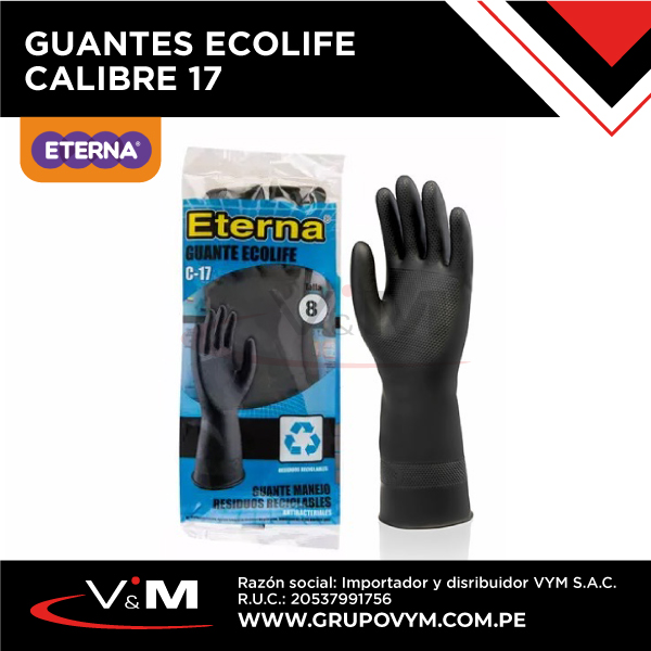 Guantes ECOLIFE jebe calibre 17 – ETERNA