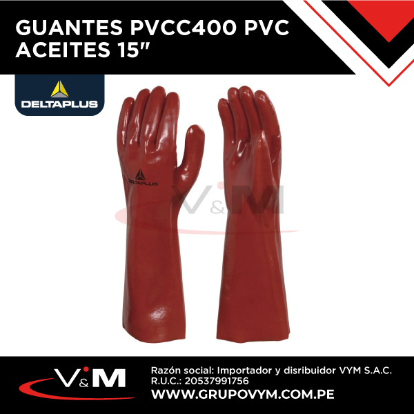 Guantes PVCC400 pvc aceites 15″ – DELTA PLUS