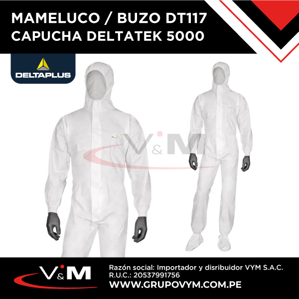 Mameluco / buzo DT117 capucha DELTATEK 5000 – DELTA PLUS