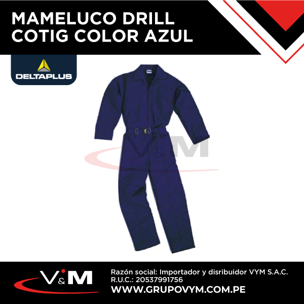 Mameluco drill COTIG color azul – DELTA PLUS