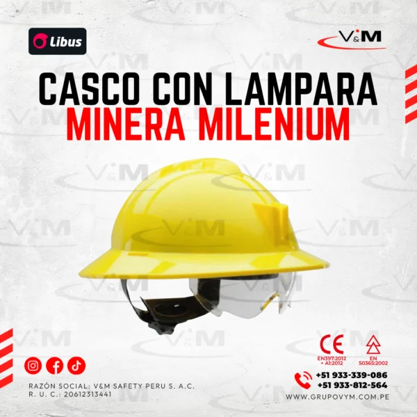 Casco con lámpara minera Milenium -LIBUS