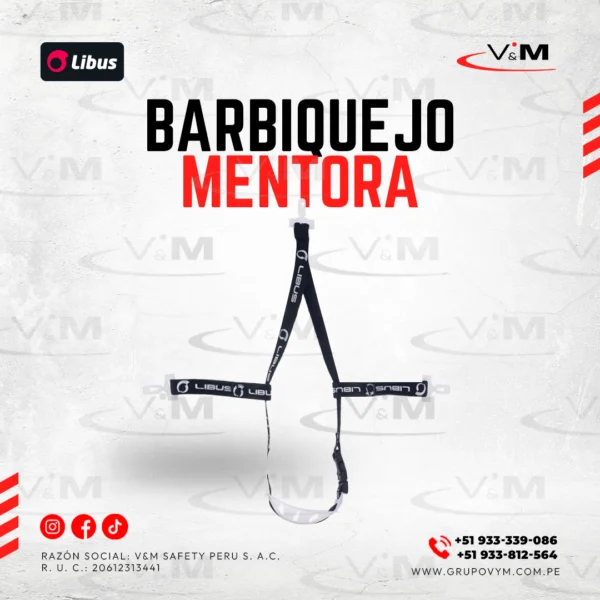 Barbiquejo con mentonera pvc 3 puntas 15mm elástica - LIBUS