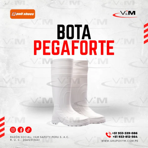 Bota pega forte blanca - POLI SHOES