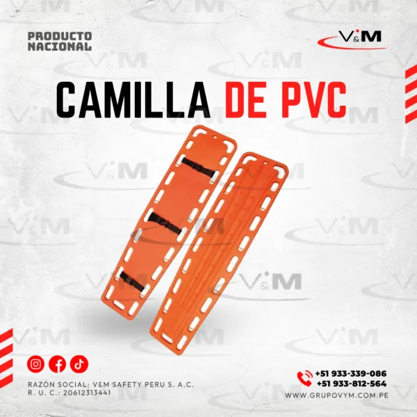 Camilla rígida de PVC naranja - PRODUCTO IMPORTADO
