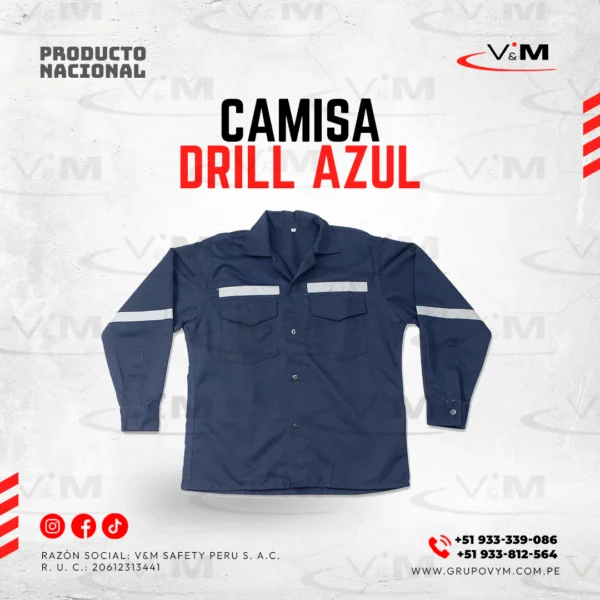Camisa drill azul - PRODUCTO NACIONAL