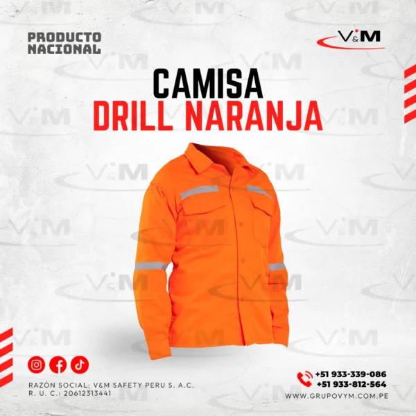Camisa drill naranja - PRODUCTO NACIONAL