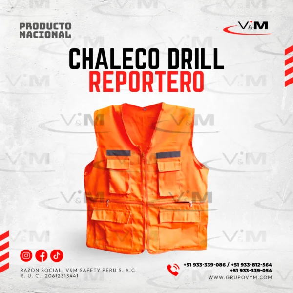 Chaleco drill reportero - PRODUCTO NACIONAL