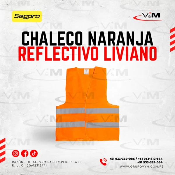 Chaleco naranja reflectivo liviano - SEGPRO