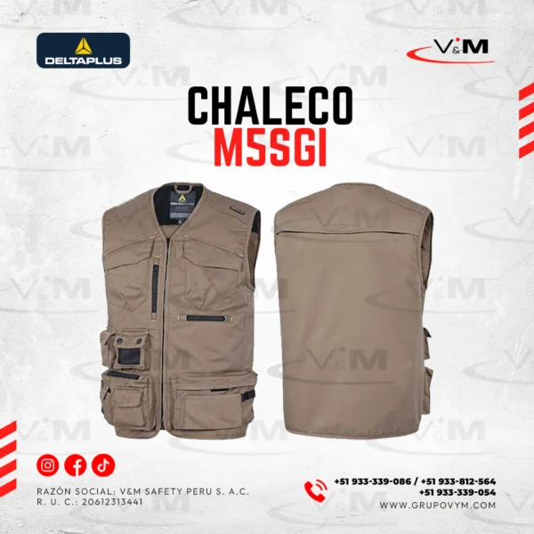 Chaleco M5SGI beige - DELTAPLUS