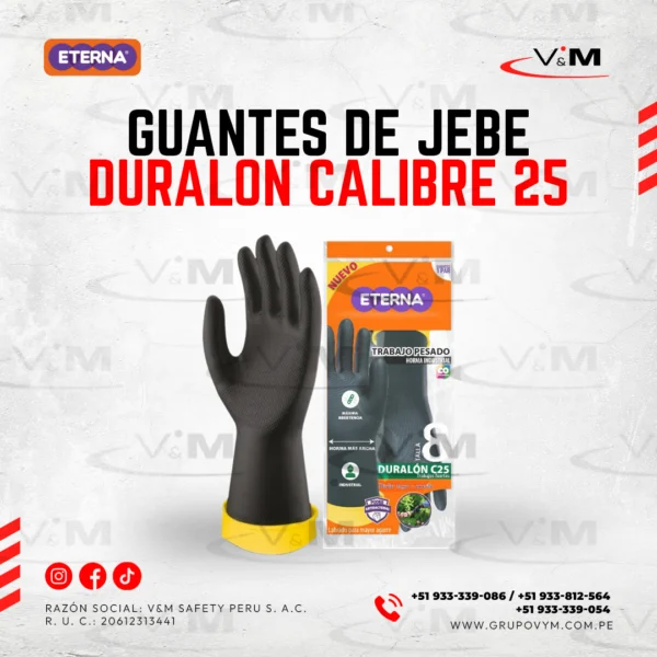 Guantes duralon de jebe calibre 25 - ETERNA