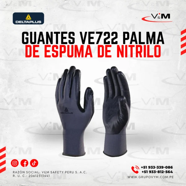 Guante VE722 palma de espuma de nitrilo - DELTAPLUS