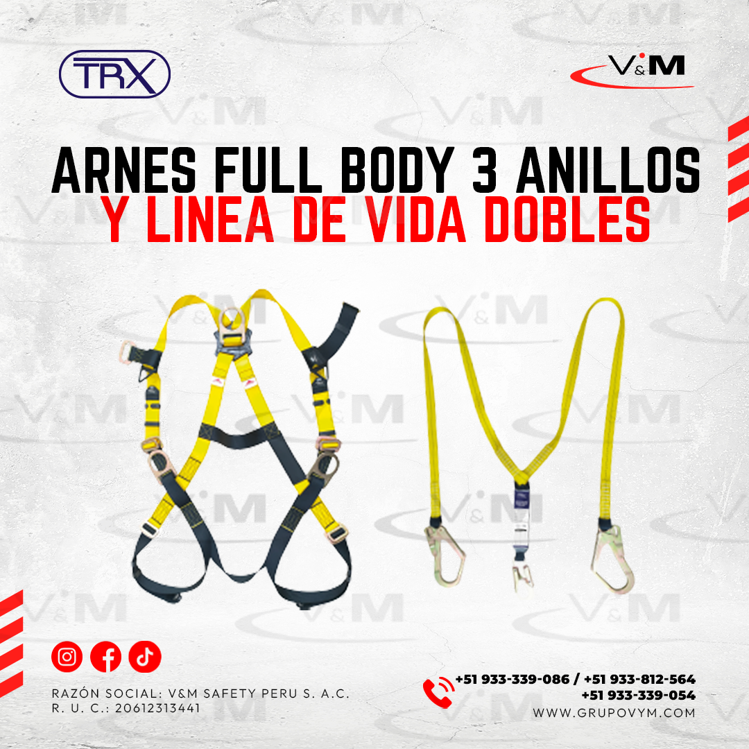 KIT- ARNES FULL BODY 3 ANILLOS D - LINEA DE VIDA DOBLE_TRX copia_