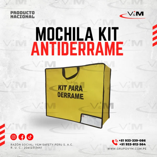 Mochila kit antiderrame amarillo - PRODUCTO NACIONAL