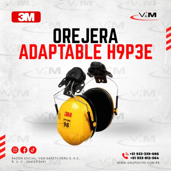 Orejera H9P3E peltor optime adaptable al casco - 3M