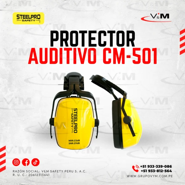 Protector auditivo CM-501 adaptable al casco - STEELPRO