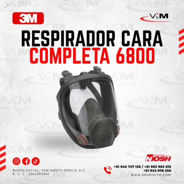 Respirador 6800 cara completa - 3M