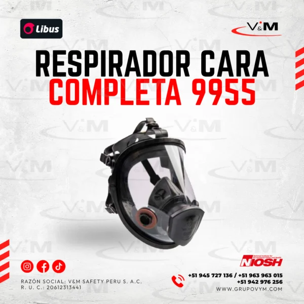 Respirador cara completa 9955 - LIBUS