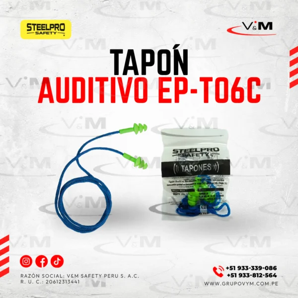 Tapón auditivo EP-T06C en bolsa - STEELPRO