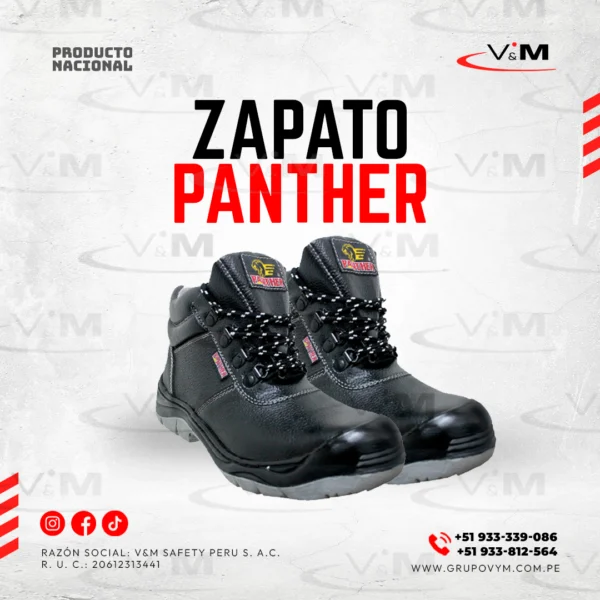 Zapato panther de cuero caña media - PRODUCTO NACIONAL