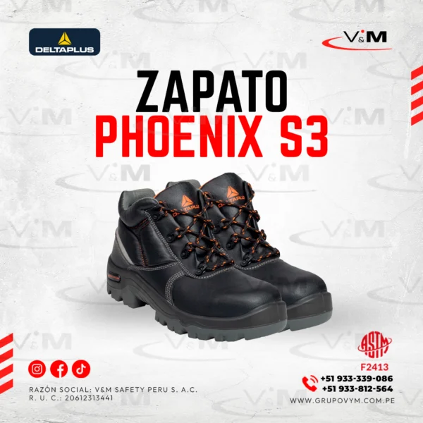 Zapato phoenix S3 de cuero caña media - DELTAPLUS