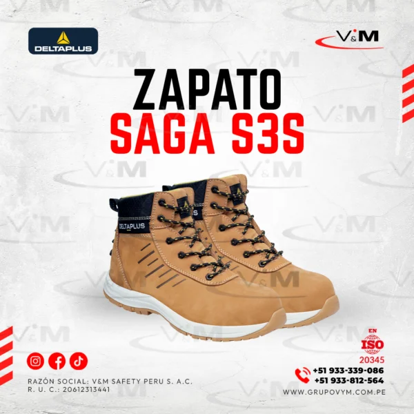 Zapato SAGA2 S3S SR caña alta color beige - DELTAPLUS
