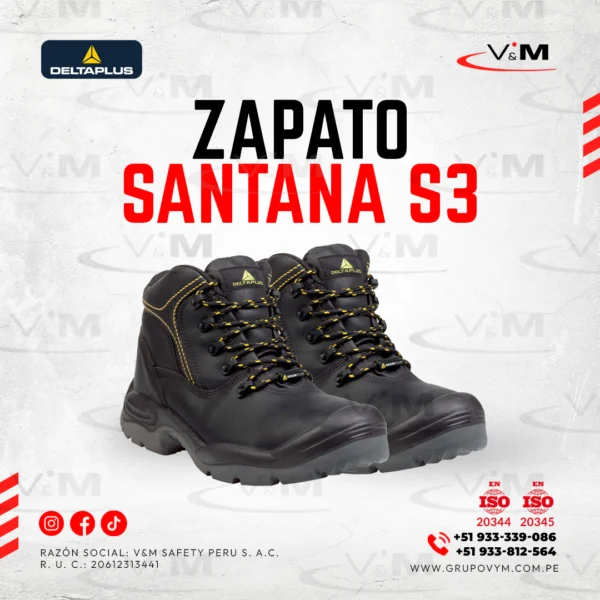 Zapato santana S3 de cuero caña alta - DELTAPLUS